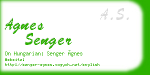 agnes senger business card